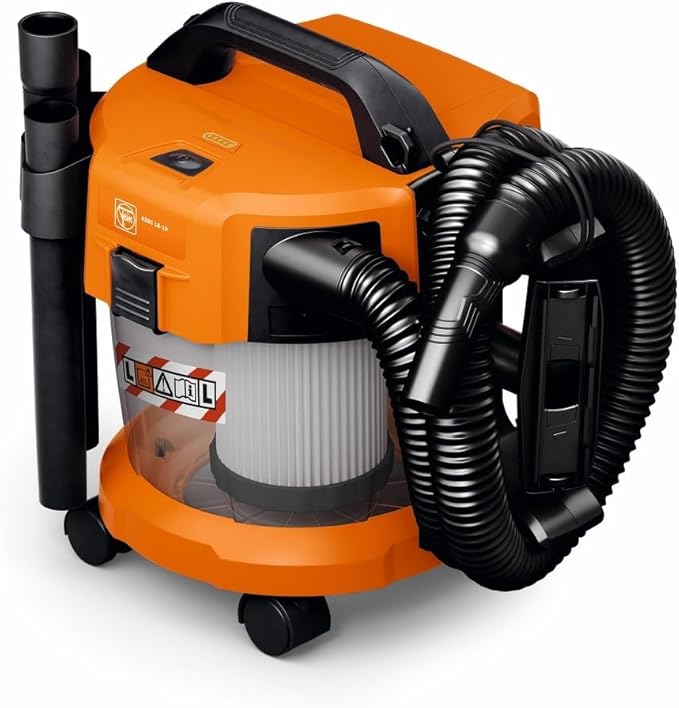 FEIN Wet Dry Vacuum Cleaner AMPShare Li-Ion Battery Cordless Dust Extractor Class L 10 Litres Portable Lightweight Compact Extractor Dustex 10 ASBS L-Class 92604203010