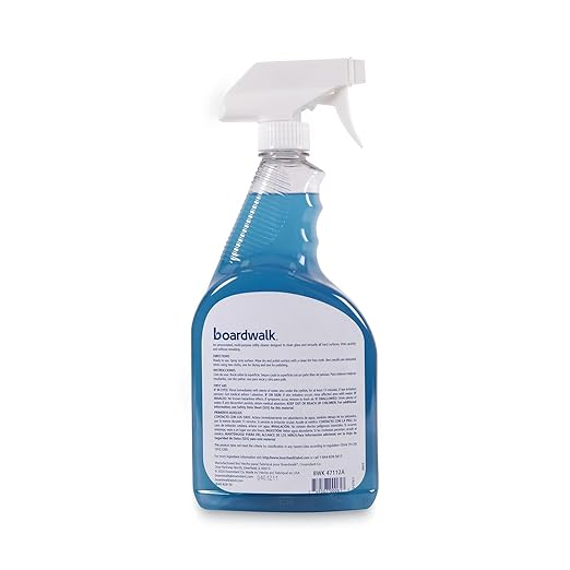 Boardwalk BWK37112A Industrial Strength Glass Cleaner with Ammonia 32 oz Trigger Bottle (Case of 12)
