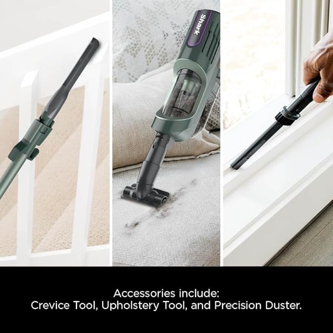 Shark Detect Ultralight Corded Stick Vacuum with Direction Detect and Self-Cleaning Brushroll Powerful Hair Pickup Ultra-Lightweight Crevice &amp Upholstery Tool Included Evergreen HZ752