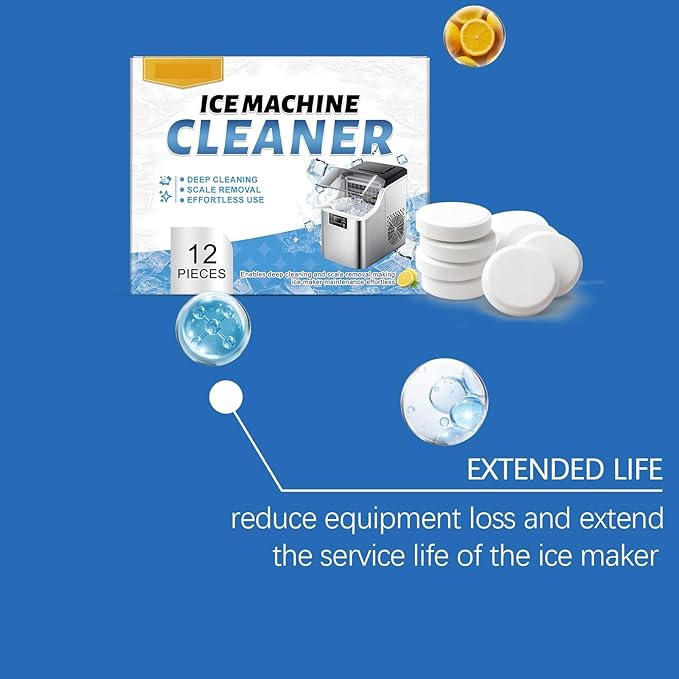 Ice Machine Cleaning Tablets - Descaling &amp Odor Removal For Countertop/Undercounter Units 12-Pack(2pcs)