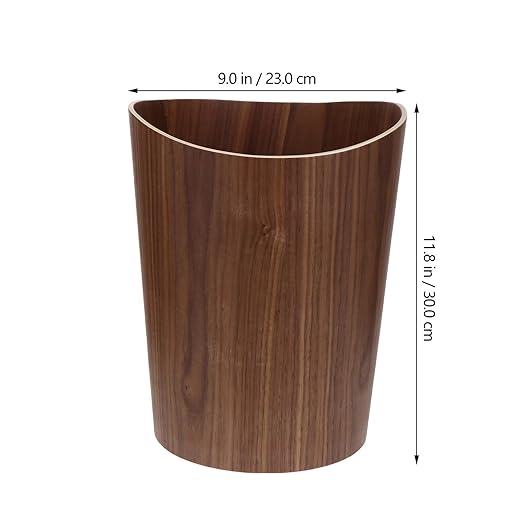 Garneck Japanese-Style Wooden Trash Can Opening Kitchen Rubbish Bin Decorative Household Wastebasket for Bedroom Office Hotel with Simple Nordic Design Easy to Clean