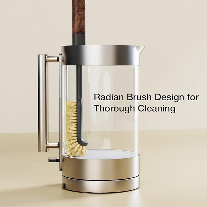 Cleaning Brush Diveotree Hard Bristle Brush for Deep Cleaning Grout Sink Cup Teapot Bottle Blender Multi-Purpose Brush wih Long Handle for Kitchen (Black-2Pack)
