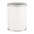 Kraftware Sophisticates Oval Wastebasket with Plastic Liner Adding Classic Style to The Bathroom and All Other Rooms in The Home or Office 13 Quart Capacity 2 Piece Set White with Brushed Chrome