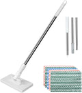 Snap Grip Mini Mop with 10pcs Cleaning Cloth - 360°Spin No Wash Mop for Wet/Dry Use - Hands-Free MiniMops for Tile Floor and Wall