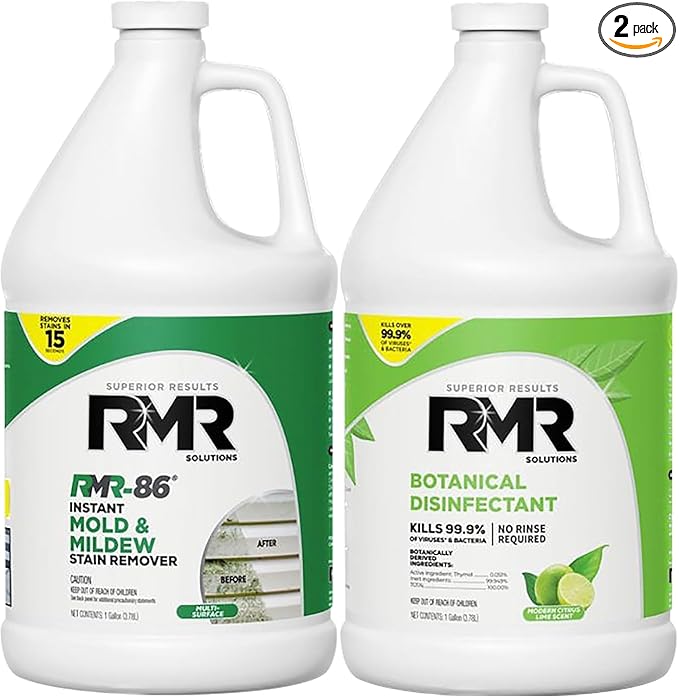 RMR Brands RMR-86 Instant Mold Stain Remover All-Purpose Botanical Based Disinfectant Cleaner DIY Mold Remover Bundle