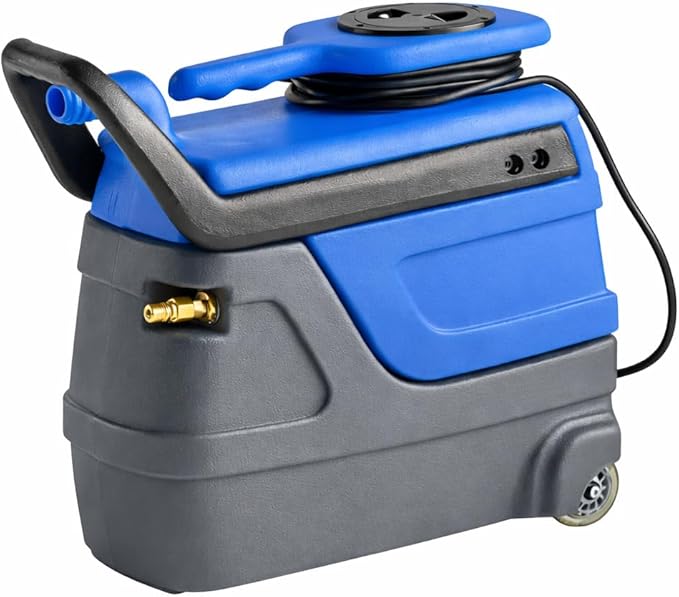 Commercial Cold Water Spot Carpet Extractor Machine 3 Gallon 55 PSI with 2-Stage Motor 4 Clear-View Upholstery Tool and 7 ft Hoses â€“ Perfect for Hotels and OfficesCommercial Cleaning