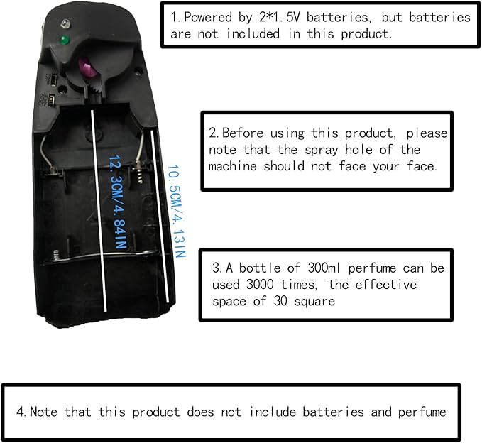 4PCS Automatic Air Freshener Spray Dispenser Wall Mounted or Free Standing Battery Operated Sprayer for Bathroom Multiple Time Scent Mist Release Settings for Room Restroom Sprayer (black L)