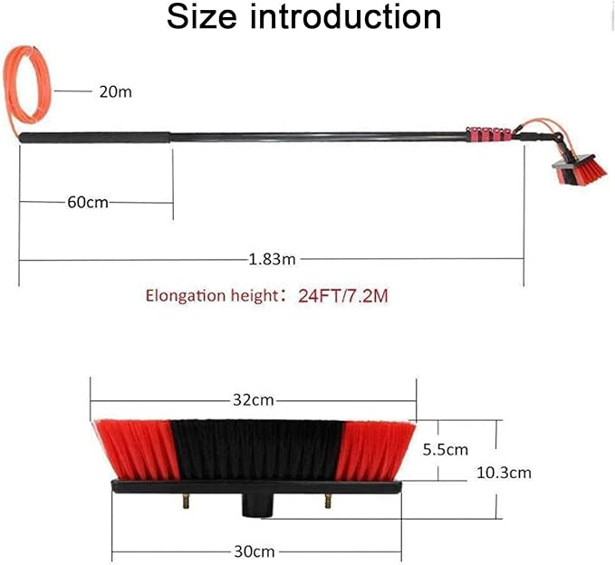 Window Cleaning Brush Commercial Window Cleaning Kit Pole Water Fed Pole Kit Water Fed Brush Water Fed Cleaning System Solar Panel Cleaning Brush