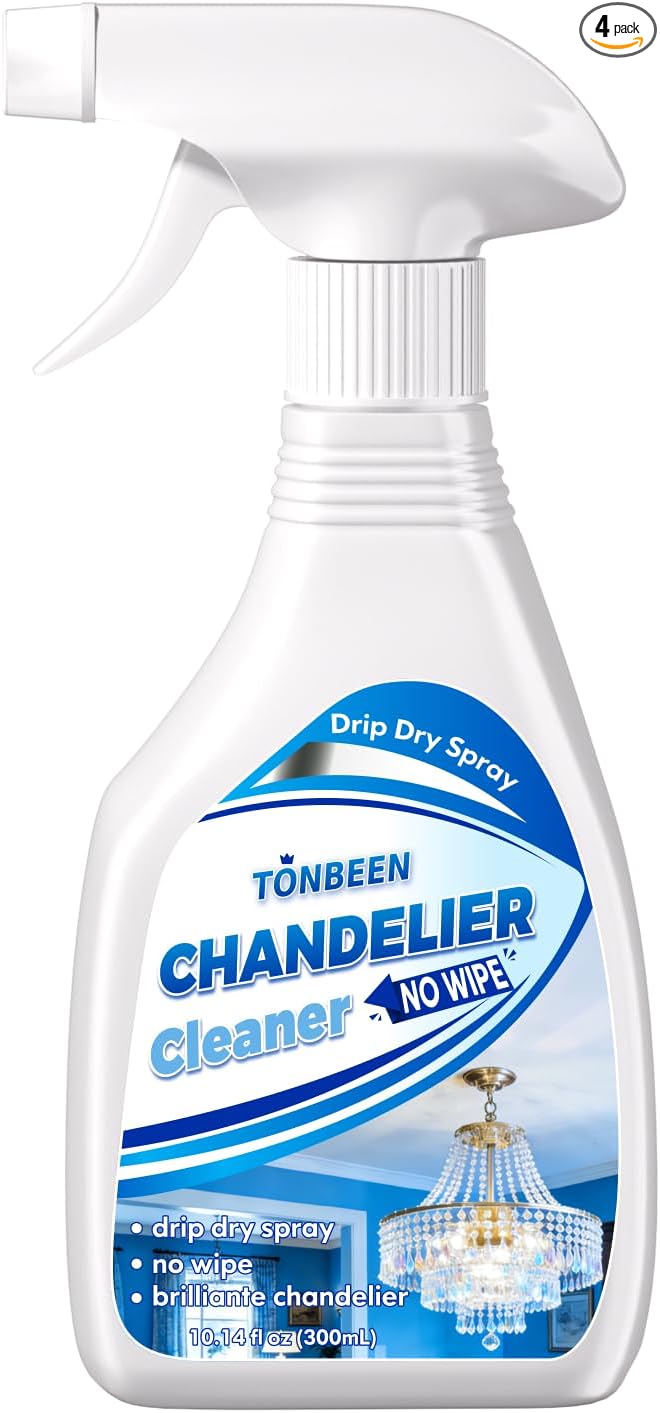 Chandelier Cleaner Drip Dry Spray - No Wipe Streak Free Dust Remover for Crystals Glass &amp Window Screens 1 Pack