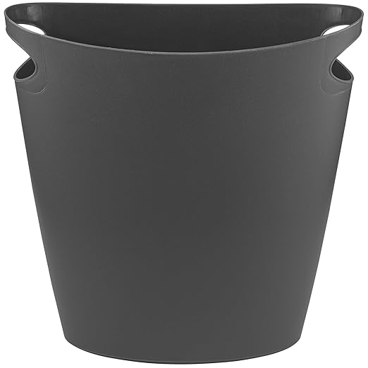 Superio Slim Bathroom Trash Can 2 Gallon Plastic Small Compact Waste Basket for Bedroom Dorm Under Office Desk Narrow Portable RV Dustbin 4 Grey