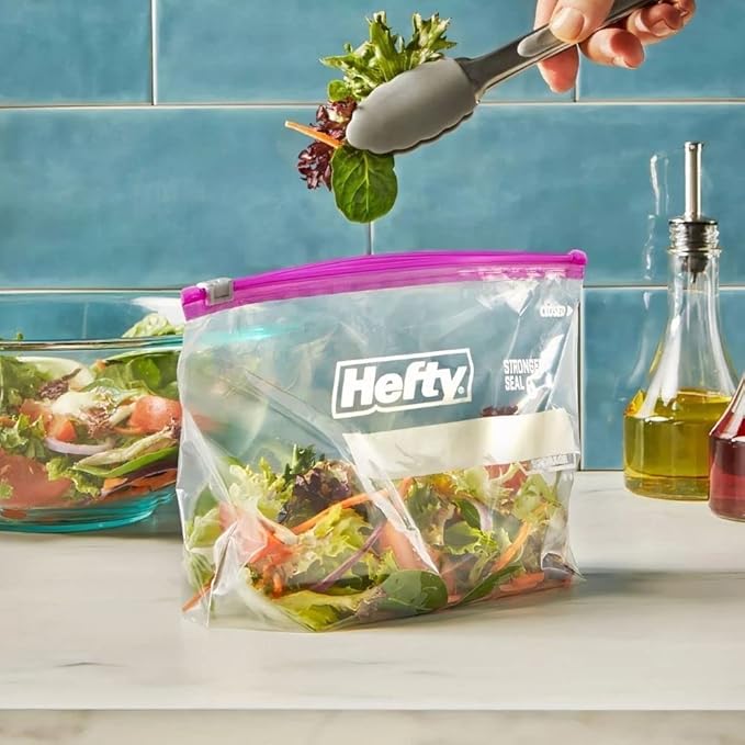 Hefty Slider Bags Half Gallon 32 Count (Pack of 9)