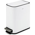 RED FACTOR Slim Small 1.3 Gallon Stainless Steel Pedal Trash Can with Soft Close Lid for Narrow Spaces – Wastebasket Bin with Removable Inner Bucket