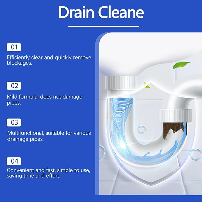 Drain Pipe Cleaner for Kitchen and Toilet Sinks - Unclog Drains &amp Remove Blockages with Ease Household Cleaning Essential(2PCS)