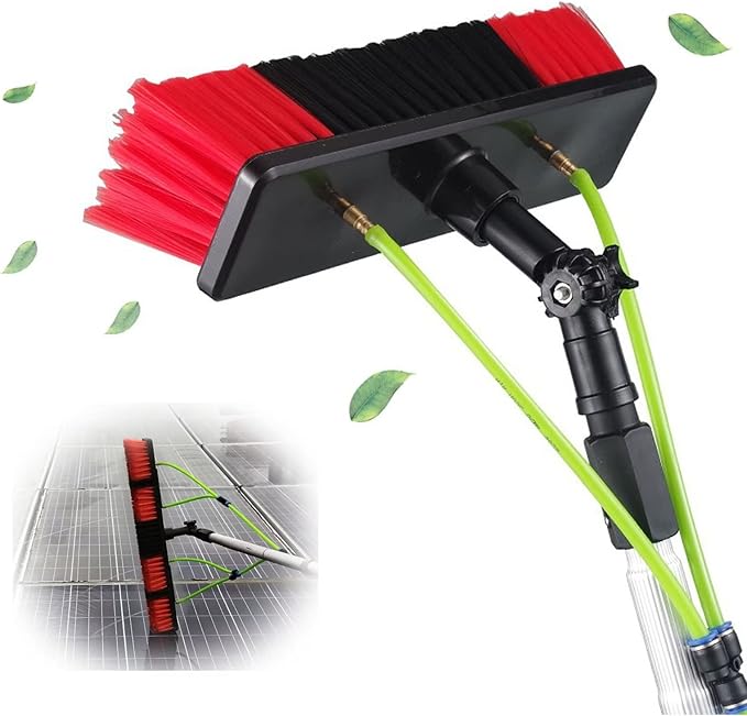 5m-12m Window Cleaning Pole Window Cleaner Kit Water/Hose Fed Pole Window Cleaning Brush Equipment Cleaning Photovoltaic and Solar Panels/ 12m Rod / 30cm Brush Head