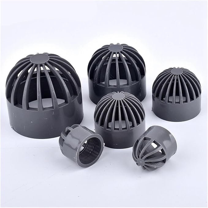 1~3Pcs Grey 20~110mmCompatible for PVC Breathable Cap Air Duct Vent Cover Cap Aquarium Fish Tank Permeable Screen Filter Screen Pipe Connector(1Pc)