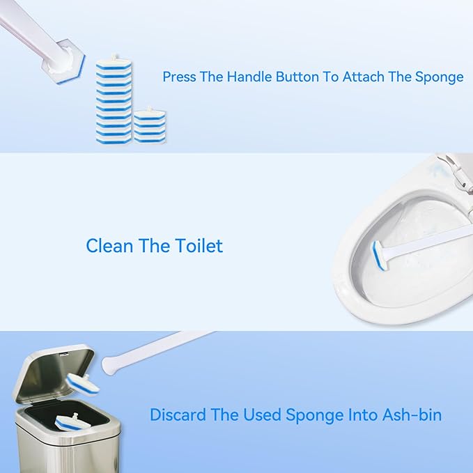 Aimery 100 Counts Blue Disposable Toilet Bowl Cleaning Wand Refills Compatible With Clorox(100Blue)