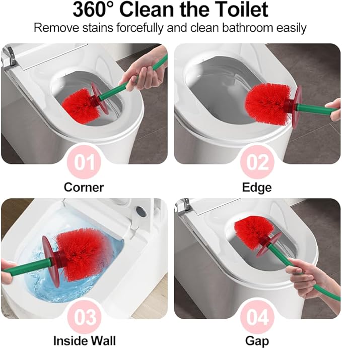 Cherry Toilet Brush Cute Toilet Bowl Cleaners Brush and Holder Set Unique Fruit Bathroom Decor Supplies and Fun Bathroom Accessories.