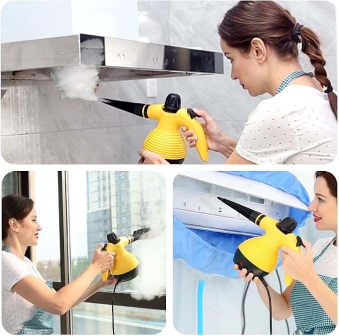Steam Cleaner Natural Steam Cleaner Handheld Power Steam Cleaner for Home with 9 Accessories High Heat Steam Cleaning Machine Multifunctional Steam Cleaning for Mattress Car Detailing Kitchen