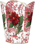 Marye-Kelley WB279-Red Flower on Red Toile Wastepaper Basket