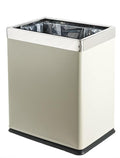 'Invisi-Overlap' Open Top Metal Trash Can Small Office Wastebasket Modern Home Décor Rectangle Shape (Light Gray)