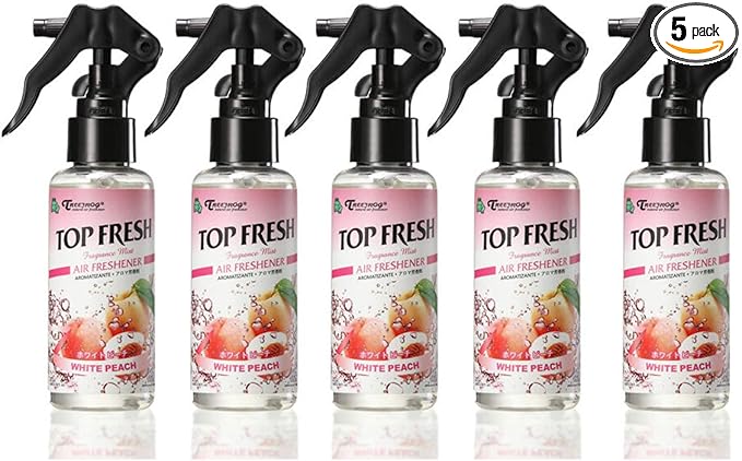 5 Pack Treefrog White Peach Scent Fragrance Mist Spray Tree frog Top Fresh Air Freshener