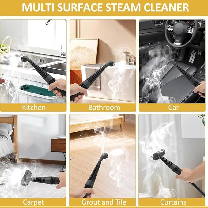 Handheld Steam Cleaner Multipurpose Portable Pressurized Steam Cleaner for Couch Clothes Mattress Car Seats Kitchen US Plug
