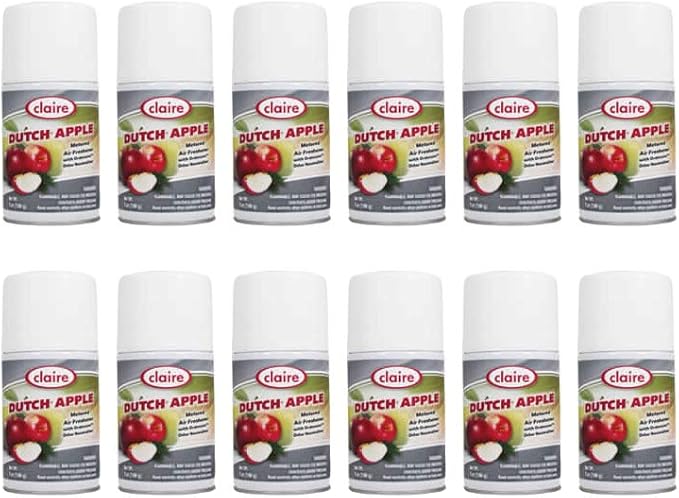Claire CL104-12pk Dutch Apple Metered Air Freshener 7 Oz. Net Wt. 12 Count