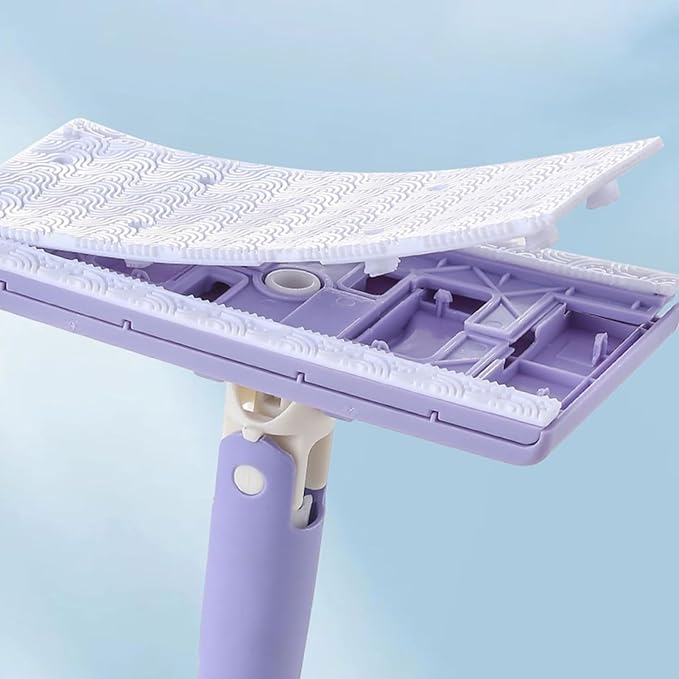 Dust Away Mop – Flat Cleaning mop Wet Dry Cleaning Towels | 18×6 in Size Lightweight Swivel Head Machine Washable Pads Perfect for Quick Cleaning of Hardwood Laminate and Tile Floors