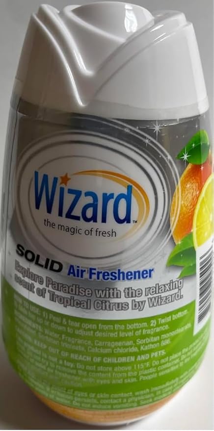 Wizard The Magic of Fresh gel Air Freshener solid air freshener 7.8 oz tropical citrus (Pack of 12)