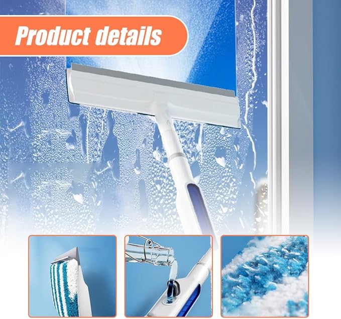 Squeegee for Window Cleaning with Spray 2025 Upgrade Dual Side Mist Retractable Window Cleaner Spray Window Cleaning Brooms 3 in 1 Household Squeegees Window Cleaning Tool Kit