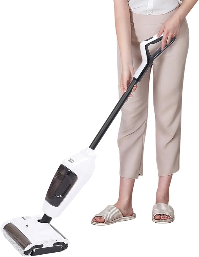 CHICIRIS Cordless Vacuum Mop Dual Rollers Wet Dry Floor Cleaner with 2 Speed Levels and Automatic Disk for Home Rug Carpet