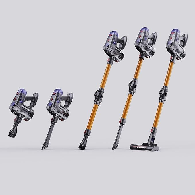 Powerful Cordless Vacuum Cleaner - 10Kpa Suction with Removable 2200mAh Battery Folding Tube and Tangle-Free Brush for Home Cleaning 1150W High-Speed Motor Cordless Stick Vacuum US Plug
