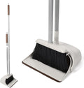 54 Long Handled Broom and Dustpan Set - Perfect Dust Pan and Brush Combo for Efficient Cleaning Brown and White