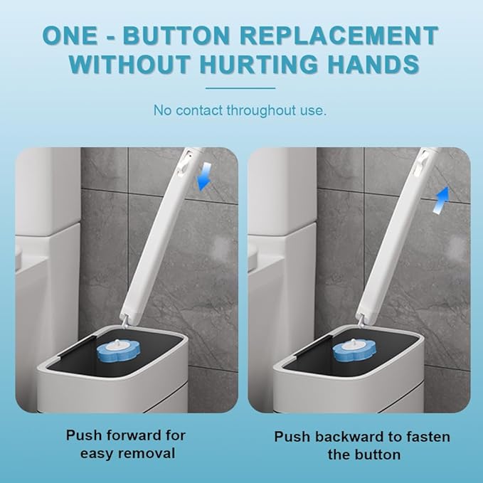 Disposable Toilet BrushToilet Bowl CleanerToilet Cleaning SuppliesToilet Bowl BrushAutomatic lid-Opening and Closing Toilet Brush with Holder 48 Refills for Cleaning and Bathroom Maintenance