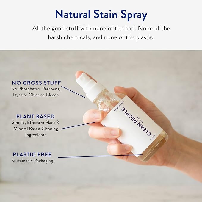 Clean People Ultra Concentrated Laundry Detergent Strips Fresh Scent &amp Stain Remover Spray- Plant-Based Eco Friendly Laundry Detergent 32ct &amp Stain Spray 4oz (2 Pack)