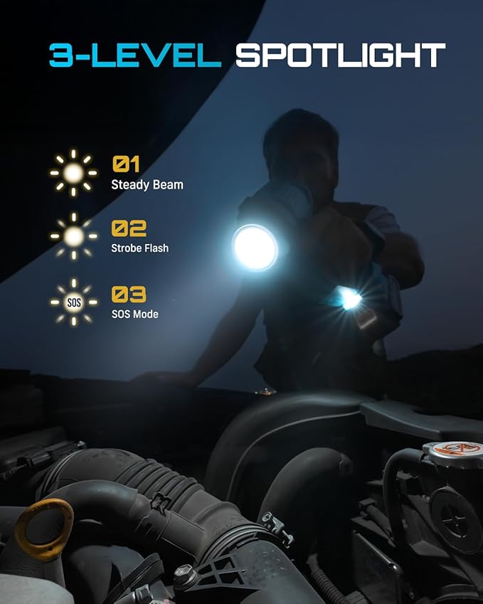 SEESII 3-in-1 Tire Inflator: Portable Air Compressor &amp Car Vacuum Cordless &amp Led Work Light with 2×2000mAh Batteries 21V Tire Air Pump 150PSI w/Digital Gauge+Auto-Shutoff for Ball/Bike/Car/Ho