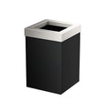 Gatco Small Bathroom Trash Can with Lid Square 3 Gallon Stainless Steel Wastebasket Under Sink Matte Black and Satin Nickel for Bathroom Bedroom Office (1915SN)