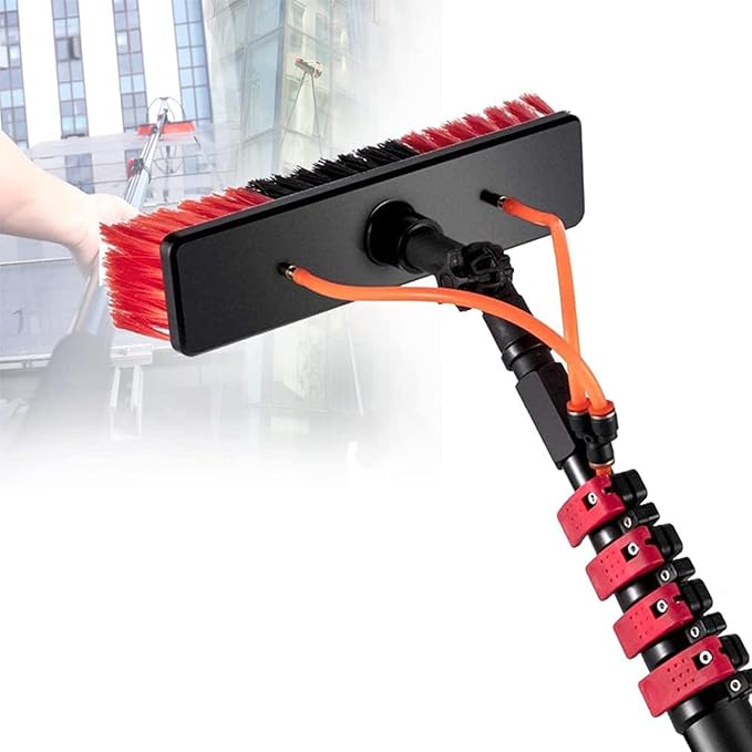 3-12M Photovoltaic Panel Cleaning Tool Extendable Cleaner Conservatory Roof Window Glass Wall Photovoltaic Panel Cleaning Extendable Cleaner for Trucks Windows Washing 30Cm/50Cm Brush Head