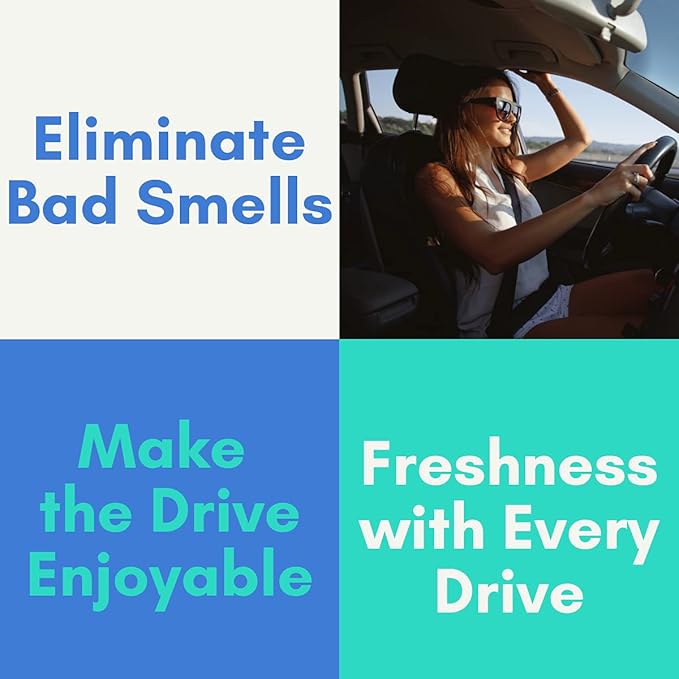 Air Jungles Home &amp Car Essentials Bundle – Ocean Scent Odor Eliminator Balls (6 Count) Car Vent Clips (6 Pack) and Flushable Wipes (6 Packs 300 Wipes) – Air Freshener &amp Cleansing Set