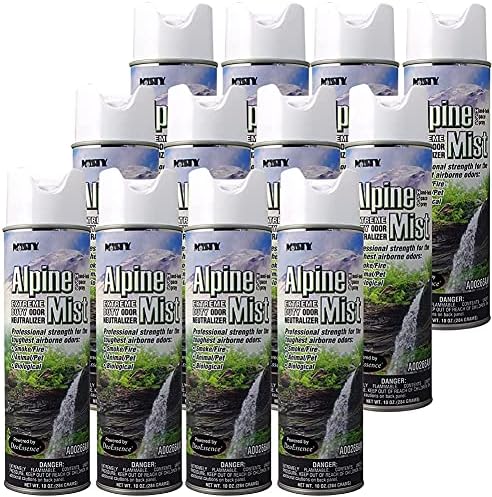 Misty Air Freshening Deodorizing Spray - Alpine Mist - 10 oz (Case of 12) 1039394 - Premium Odor Neutralizer for Smoke Organic Decay and Other Unwanted Odors
