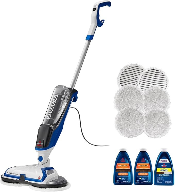 Bissell® SpinWave Hard Floor Expert Corded Spin Mop Cleaner with Washable mop Pads for Sealed Hard Floors 20393