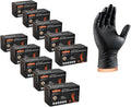 10 Mil Nitrile Disposable Gloves Heavy Duty Mechanic Gloves Raised Diamond Texture Thick (Black of 1000 X-Large)