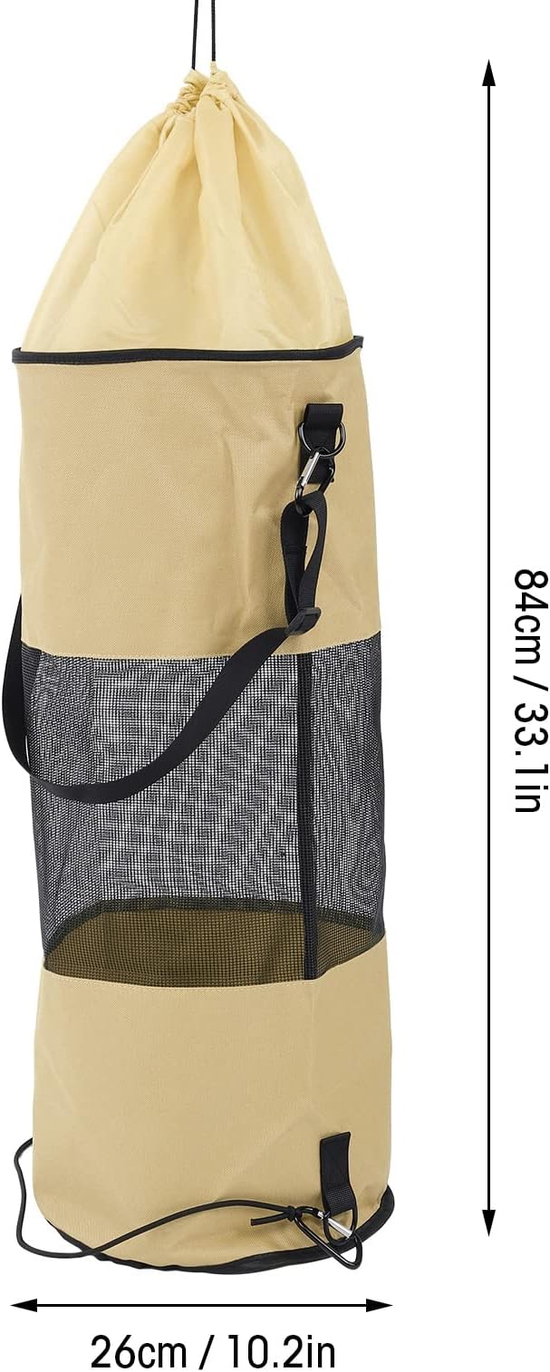 Reusable Boat Trash Bag Waterproof Mesh Garbage Bag for Boat Lightweight Portable Outdoor Trash Storage with Elastic Top and Buckle Strap for Kayaking Camping Travel