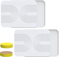 2 PCS Stone Dish Drying Mat ＆ Silicone Mat for Kitchen Counter – Diatomaceous Earth Bath Mat for Bathroom 16.14L×12.4W×2 Quick Dry Mats for Dishes Bottles Cups Match Any Countertop(White)