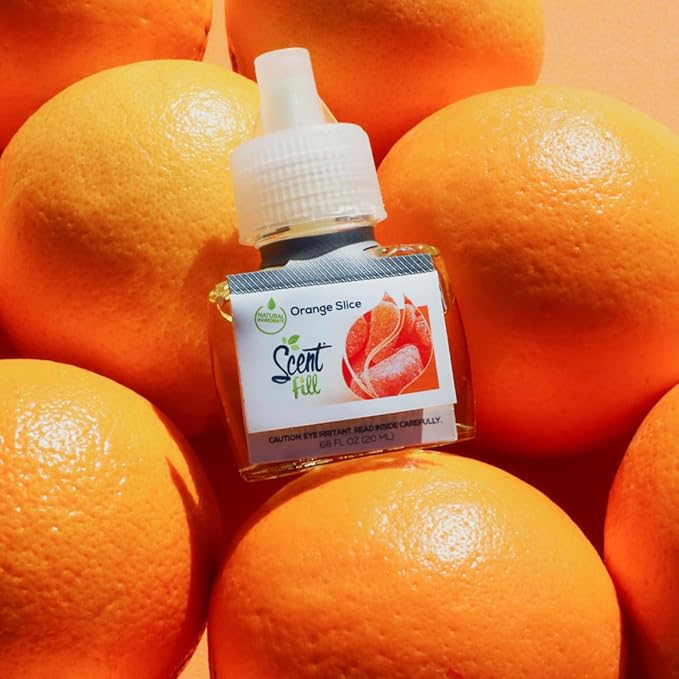 Scent Fill Orange Slice Plug in Air Freshener 4 Scented Oil Refills
