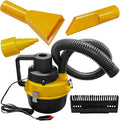Car Vacuum Cleaner DC 12V Multi-Purpose Automotive Wet and Dry Vacuum with 3 Nozzles Portable Handheld Vehicle Interior Duster for Car Office Home Floor (Yellow)