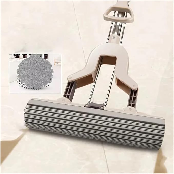 Squeeze Self-draining Collodion Mop Wood Floor Tiles Spin Household Cleaning Tools to Clean Walls and Ceilings(1Mmop 1head)