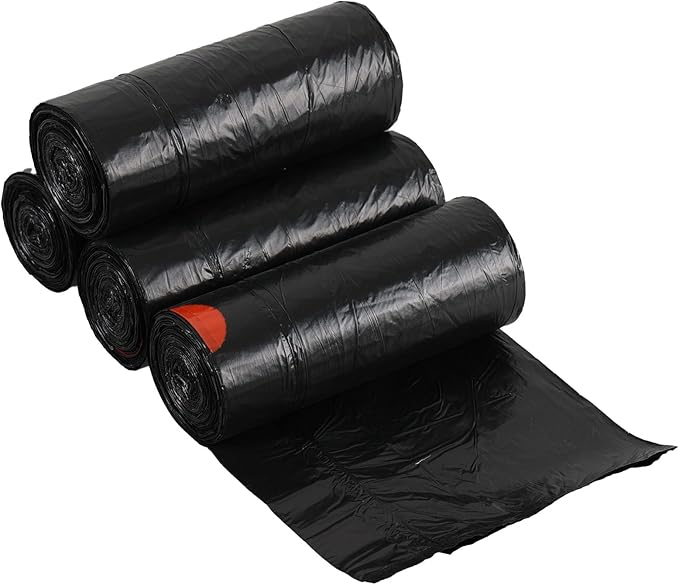Xyskin 1.5 Gallon Small Drawstring Trash Bags Drawstring Garbage Can Liners Wastebasket Bags Black 208 Counts