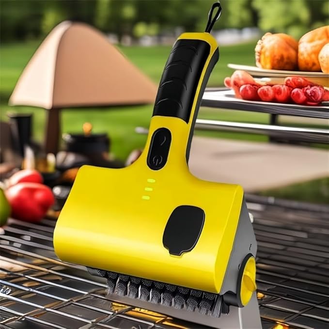 Electric Grill Cleaner Brush Rechargeable With Motor Powered Head Designed For Thorough Cleaning Of For Outdoor BBQ Grates Kitchen Tiles And Non Surfaces