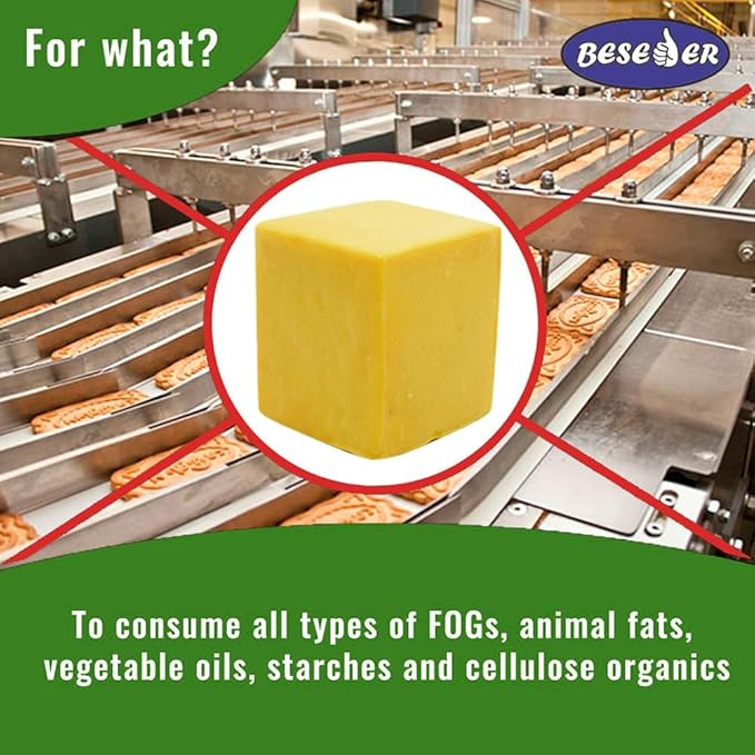 Grease Trap Cleaner cubes for wastewater treatment from grease and oil 4bln. CFU/g (4 cubes x 2 pounds = 8 pounds)